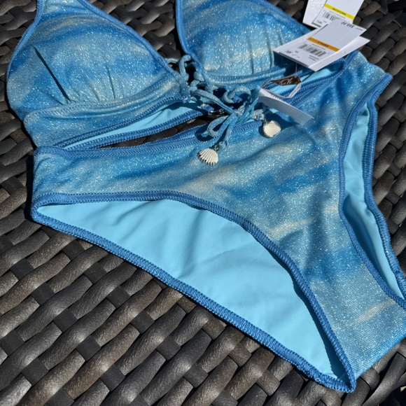 BECCA Sparkling Blue Bikini - Size S/M - NWT - Picture 6 of 16